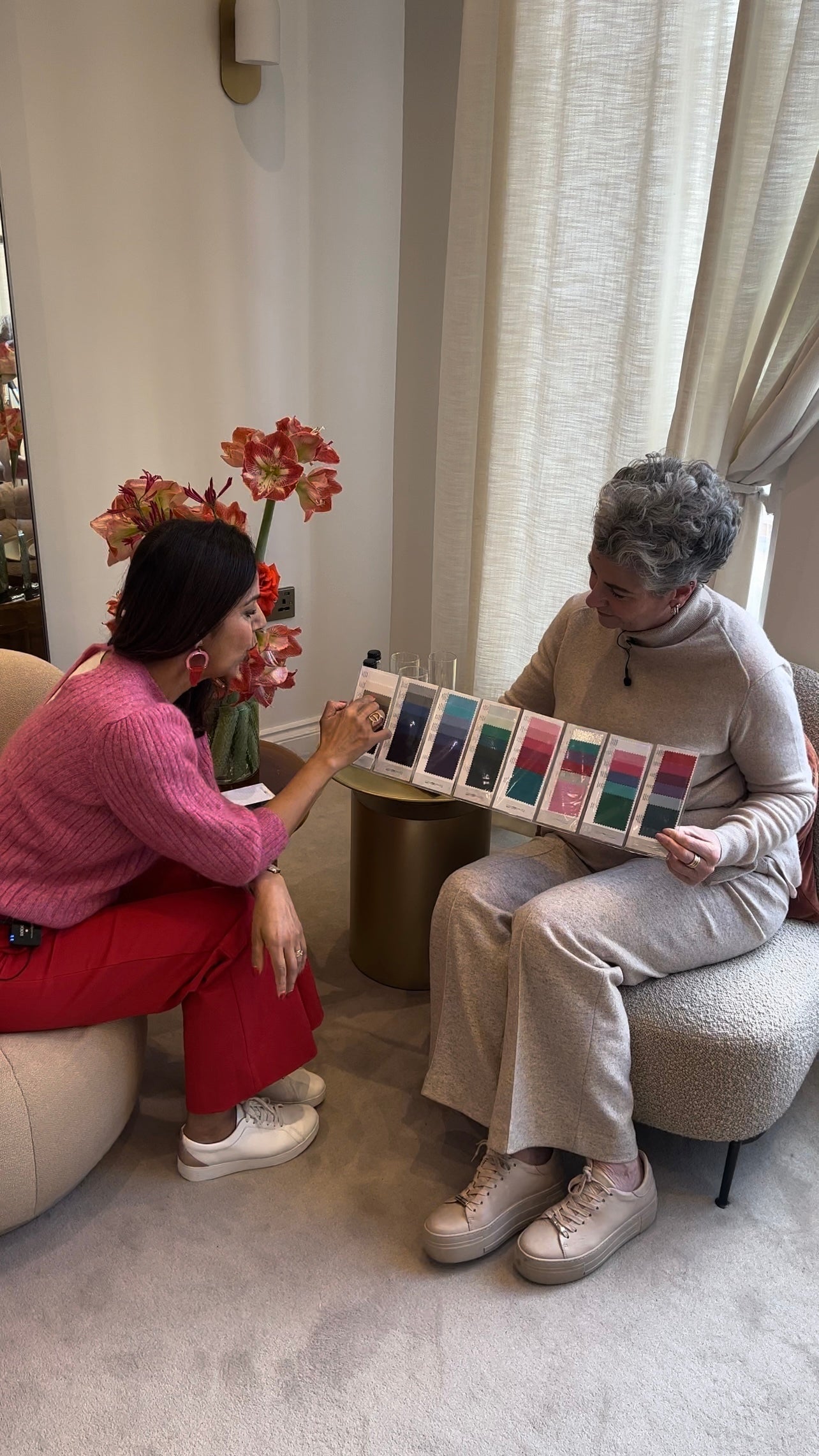 Image of Maxine and Anita with the colour chart