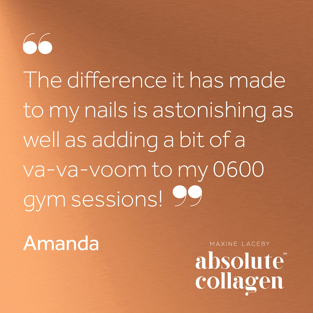 Quote describing how Absolute Collagen helped with 6 am gym sessions
