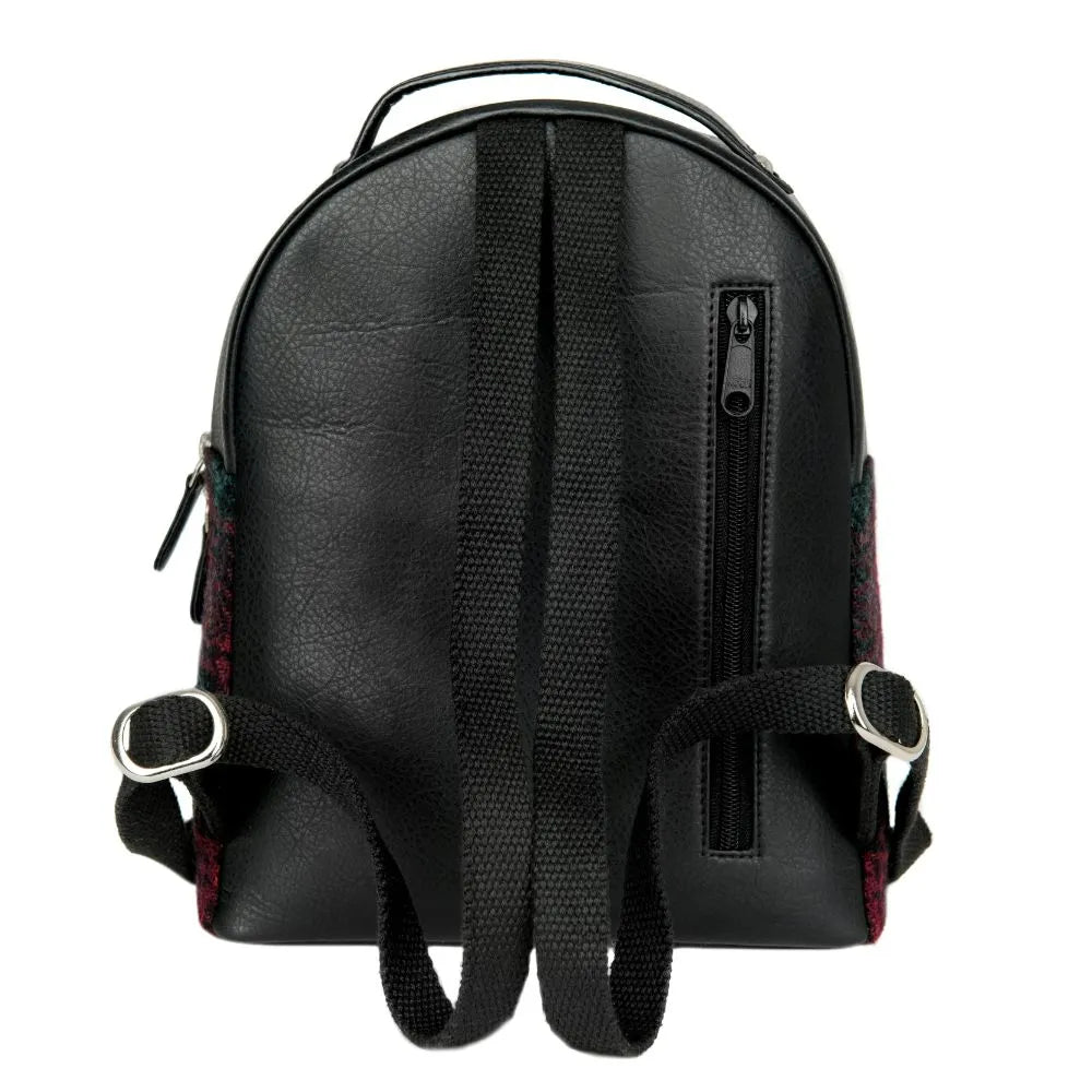 Harris Tweed Mini Backpack - Blue Check Irish Legends Collection 