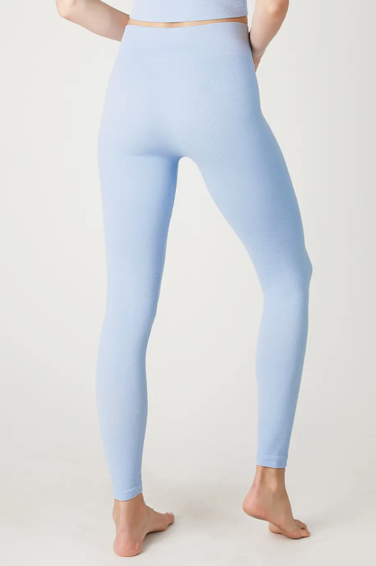 Women's High-waist Reflective Piping Fitness Leggings Blue Large - White  Mark : Target