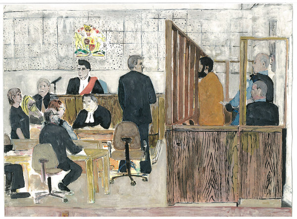 court illustration, David Louis Wall