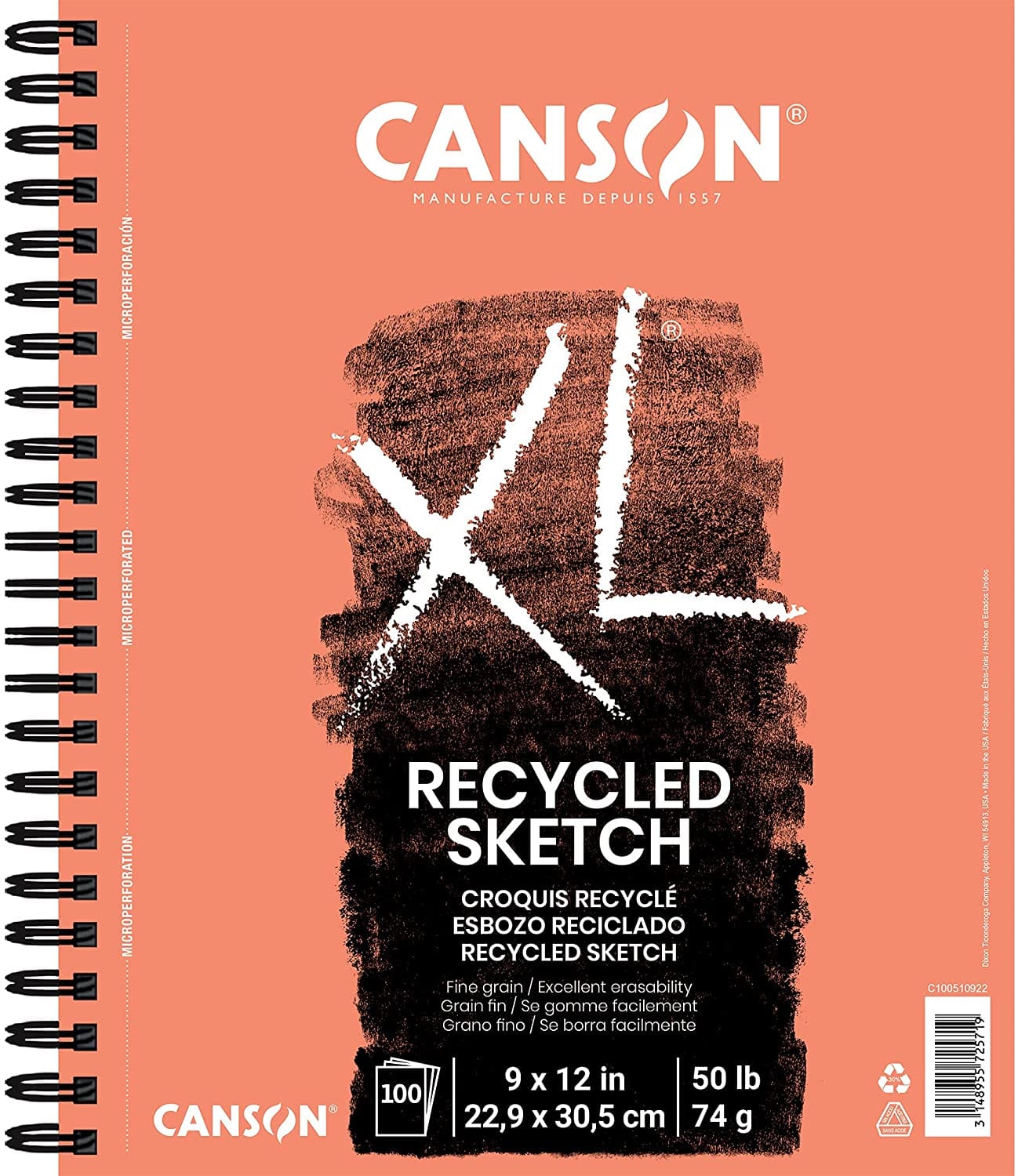 Canson 100510927 XL Series Mix Paper Pad, 98 Pound, 9 X 12 Inch