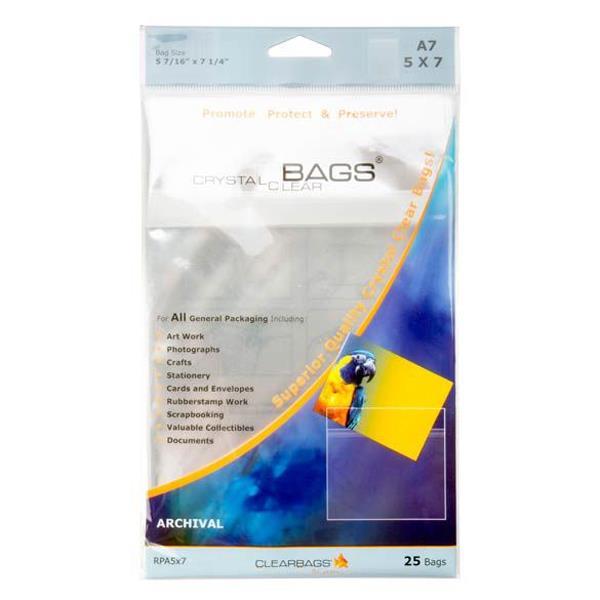Golden State Art,Pack of 100, 5x7 Crystal Clear Bag Sleeves 5-5/16 x  7-1/8