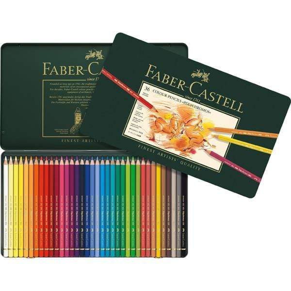 Faber Castell F110012 Polychromos Colour Pencils Tin of 12