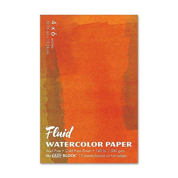 Fluid 100 Watercolor Paper Easy-Block 140lb Cold Press 4x6