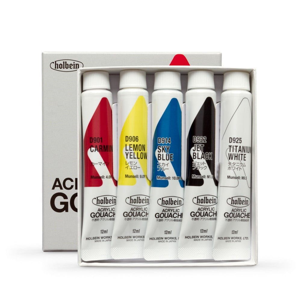 Holbein - Acrylic Gouache - 5 Colours - 5x20ml Tubes