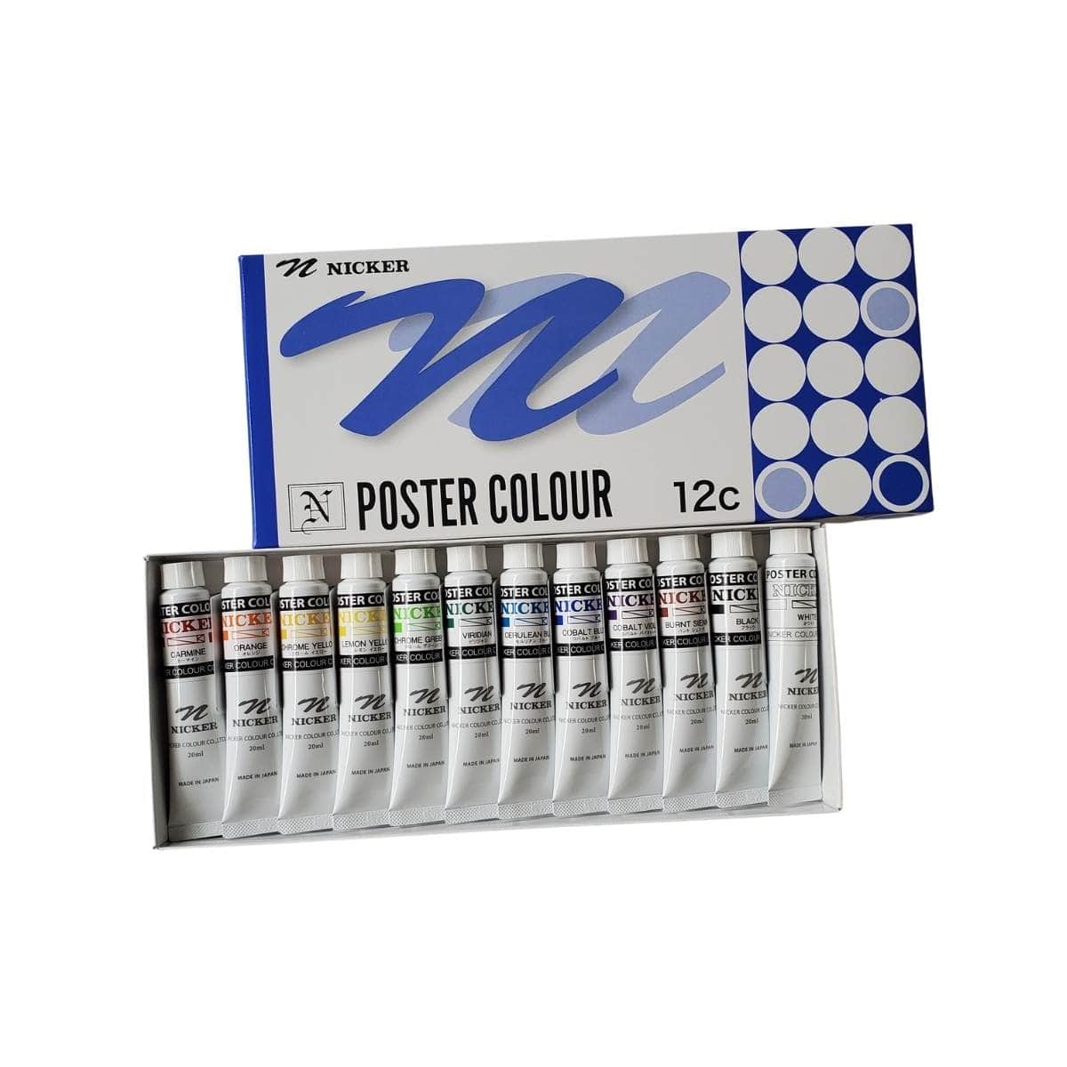 Discontinued＞POSTER COLOUR 40ml 24color set｜NICKER COLOUR CO.,LTD.