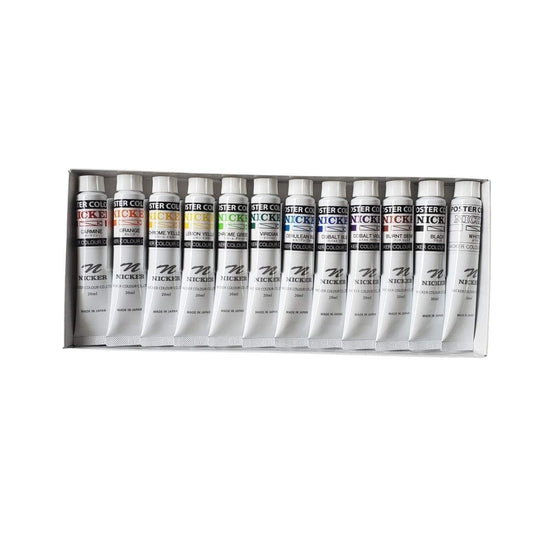 Nicker - Poster Colours - Set of 24 Colours - 40mL Jars - Item