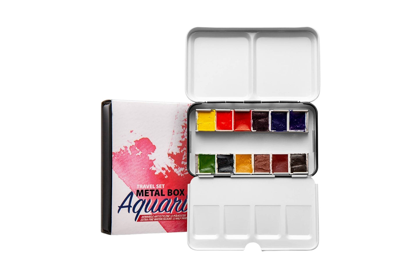 Daler-Rowney Aquafine 12 Half Pan Travel Watercolor Set