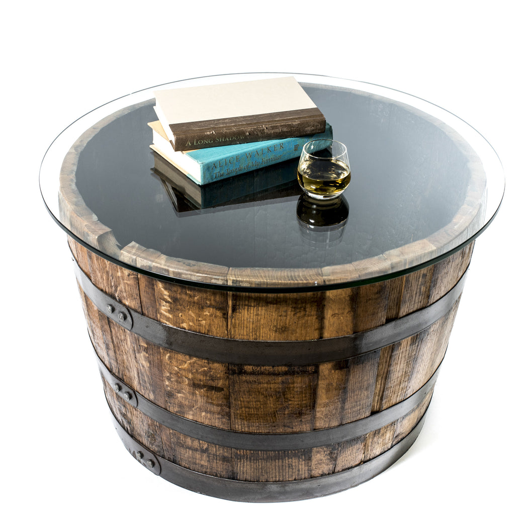 Wine Barrel Table Made Of Oak Wood Coffee Table Motor City Barrels