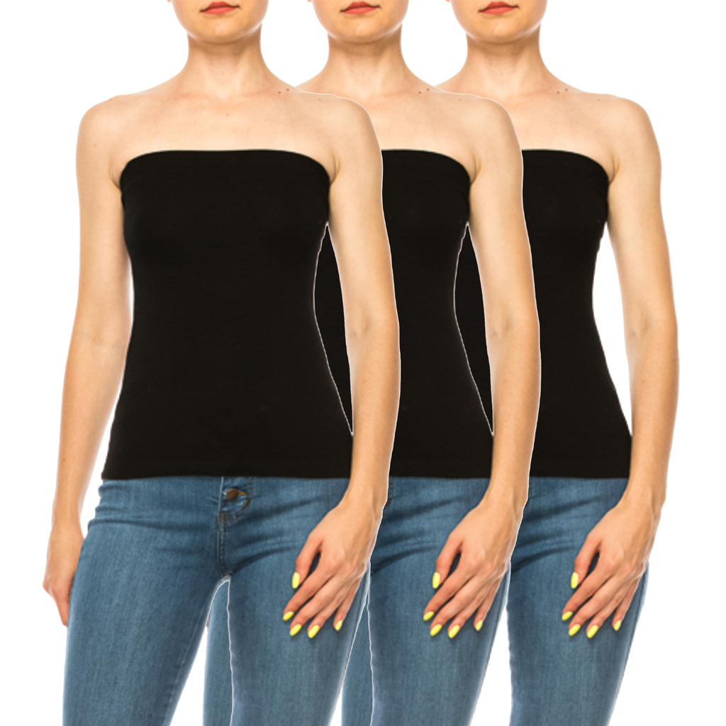 LADIES SEAMLESS PLAIN TUBE TOP – FashionJOA