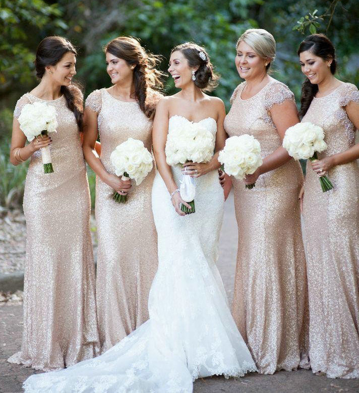 gold boho bridesmaid dresses