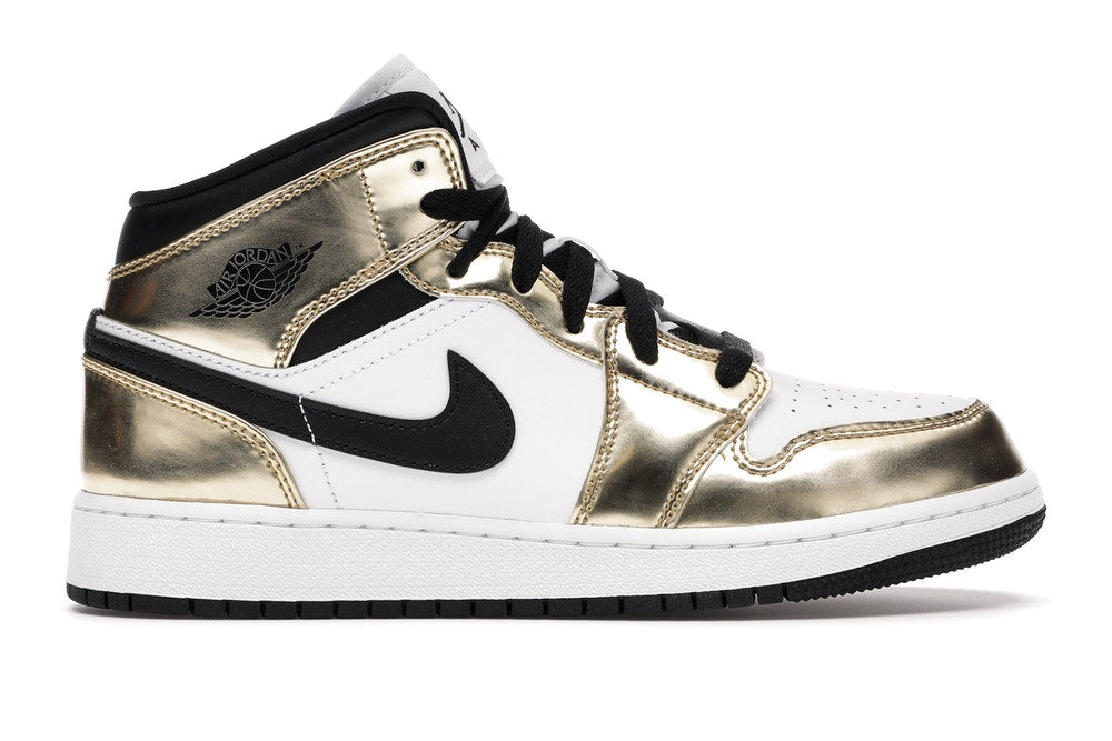 black and white and gold jordans