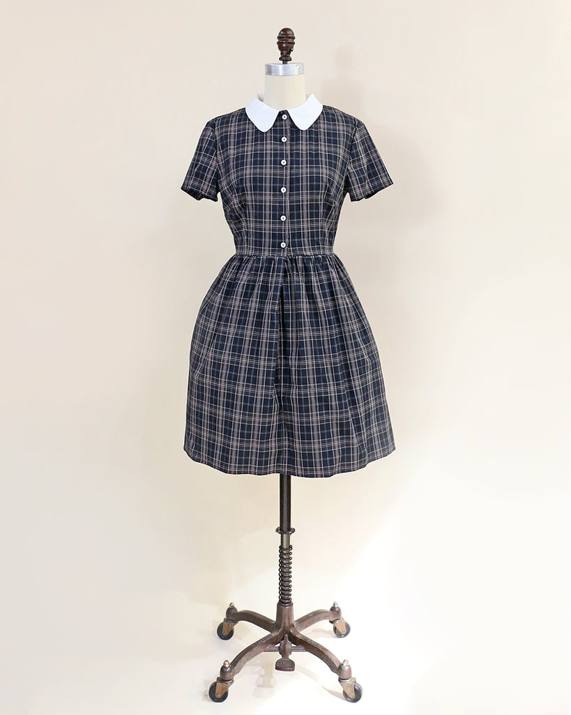 plaid dress with white collar