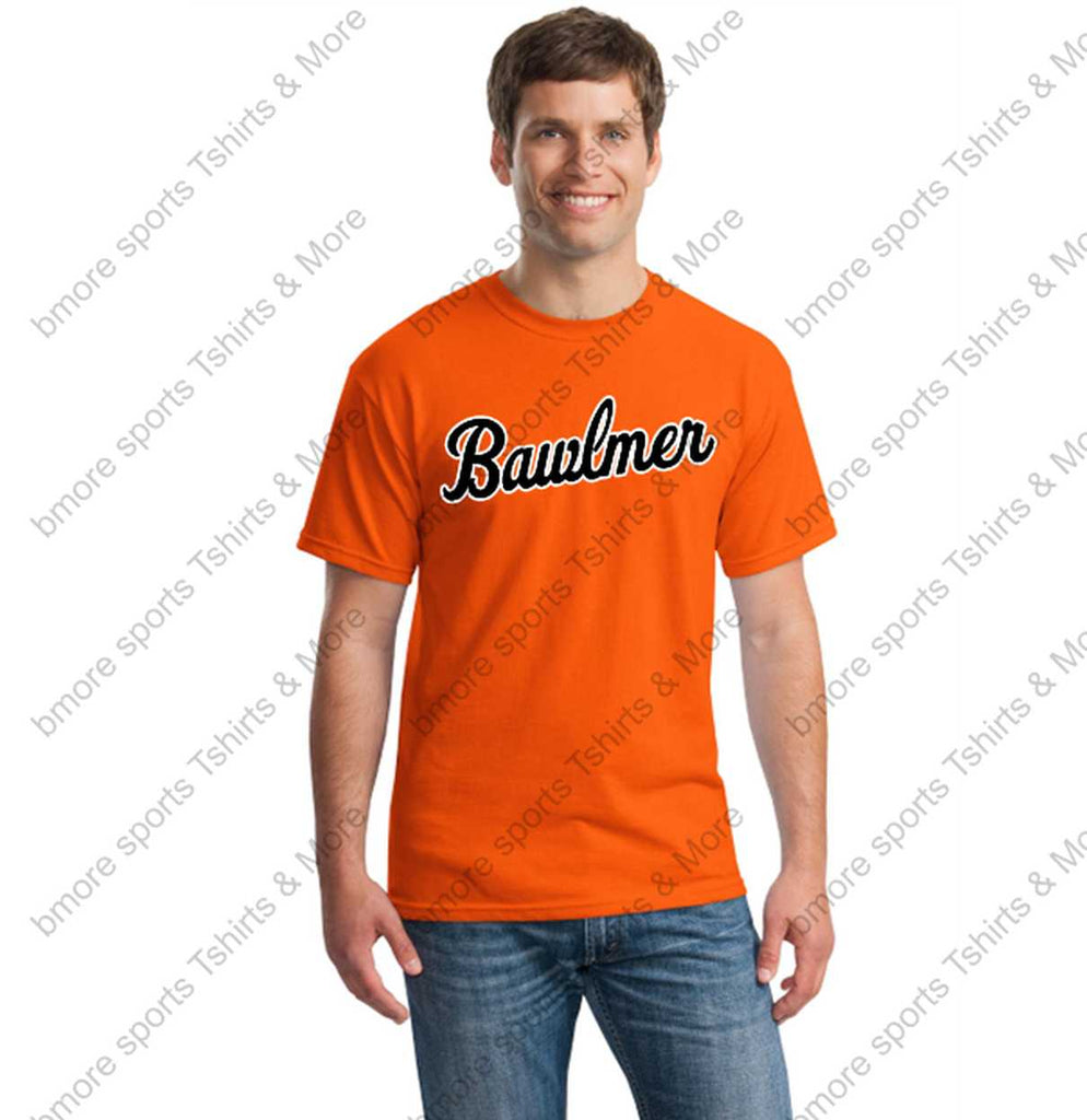 Custom Baltimore Baseball Script Black Orioles T-Shirt