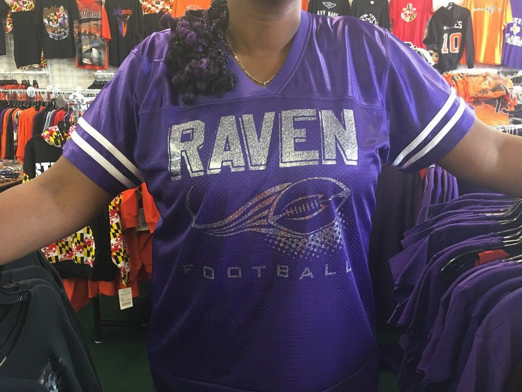 womens ravens jersey with rhinestones