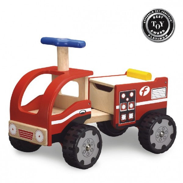 wooden fire truck ride on