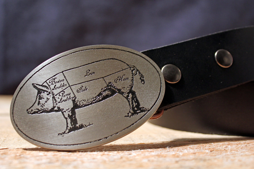 Chef Knife -PIG DIAGRAM- Butcher Belt Buckle – Metal Some Art