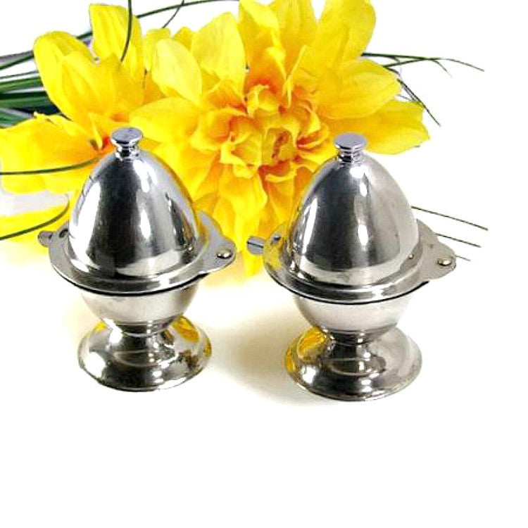 Two Antique Silver Plate Soft Boiled Egg Cups with Built In Topper Sli –  Attic and Barn Treasures