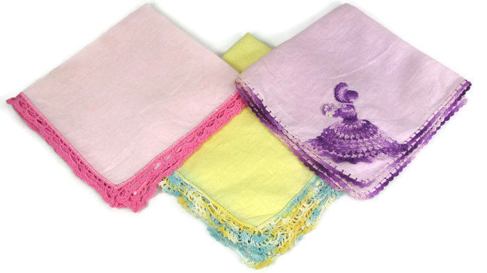 linen hankies to crochet