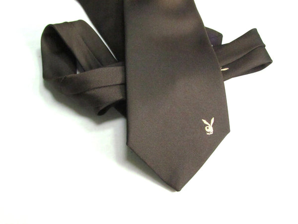 Vintage Dark Brown Playboy Necktie with Embroidered Logo – Attic and ...