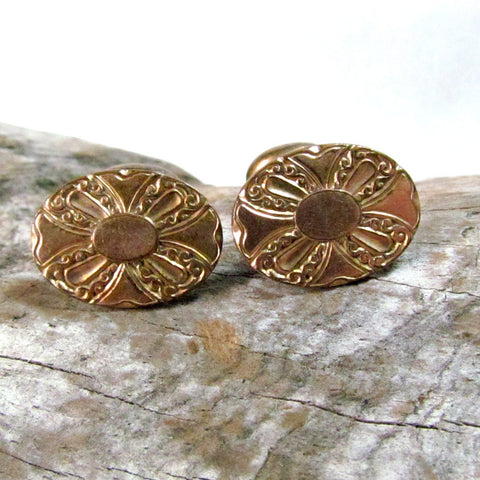 Elegant Vintage Oval Etched Cufflinks Parks Bros and Rogers – Attic and ...
