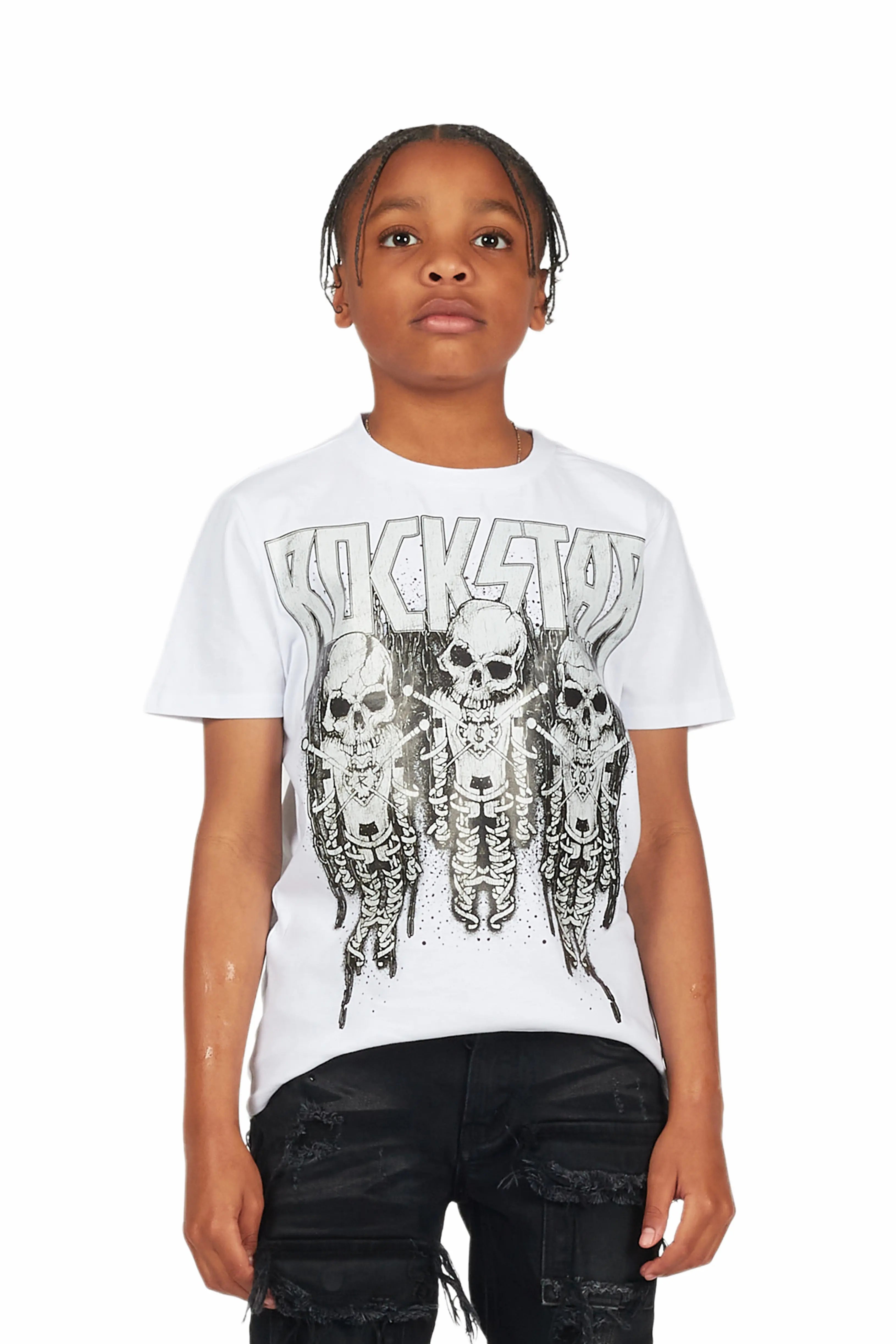 Boys Jothi White Graphic T-Shirt