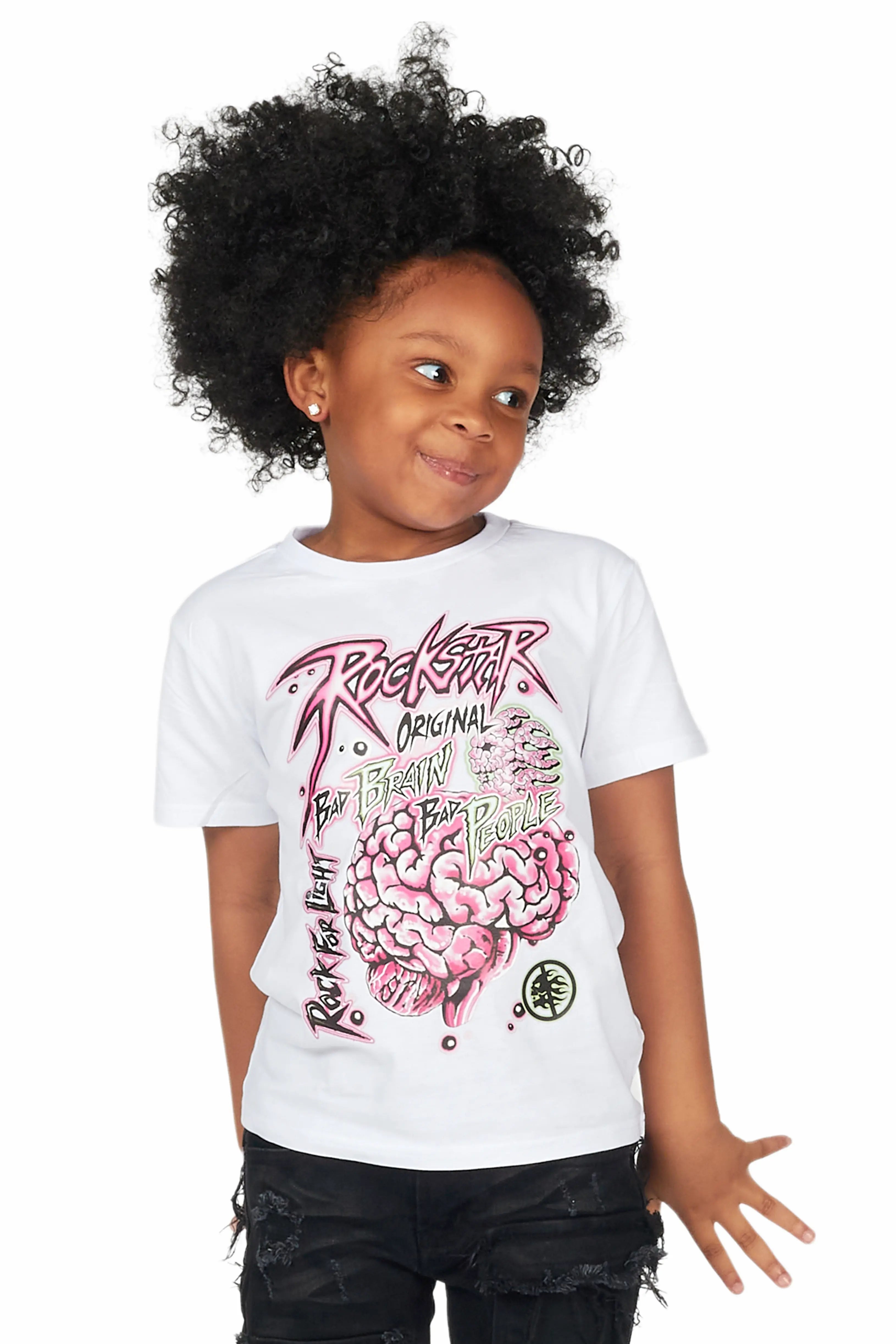 Girls Aiya White Graphic T-Shirt