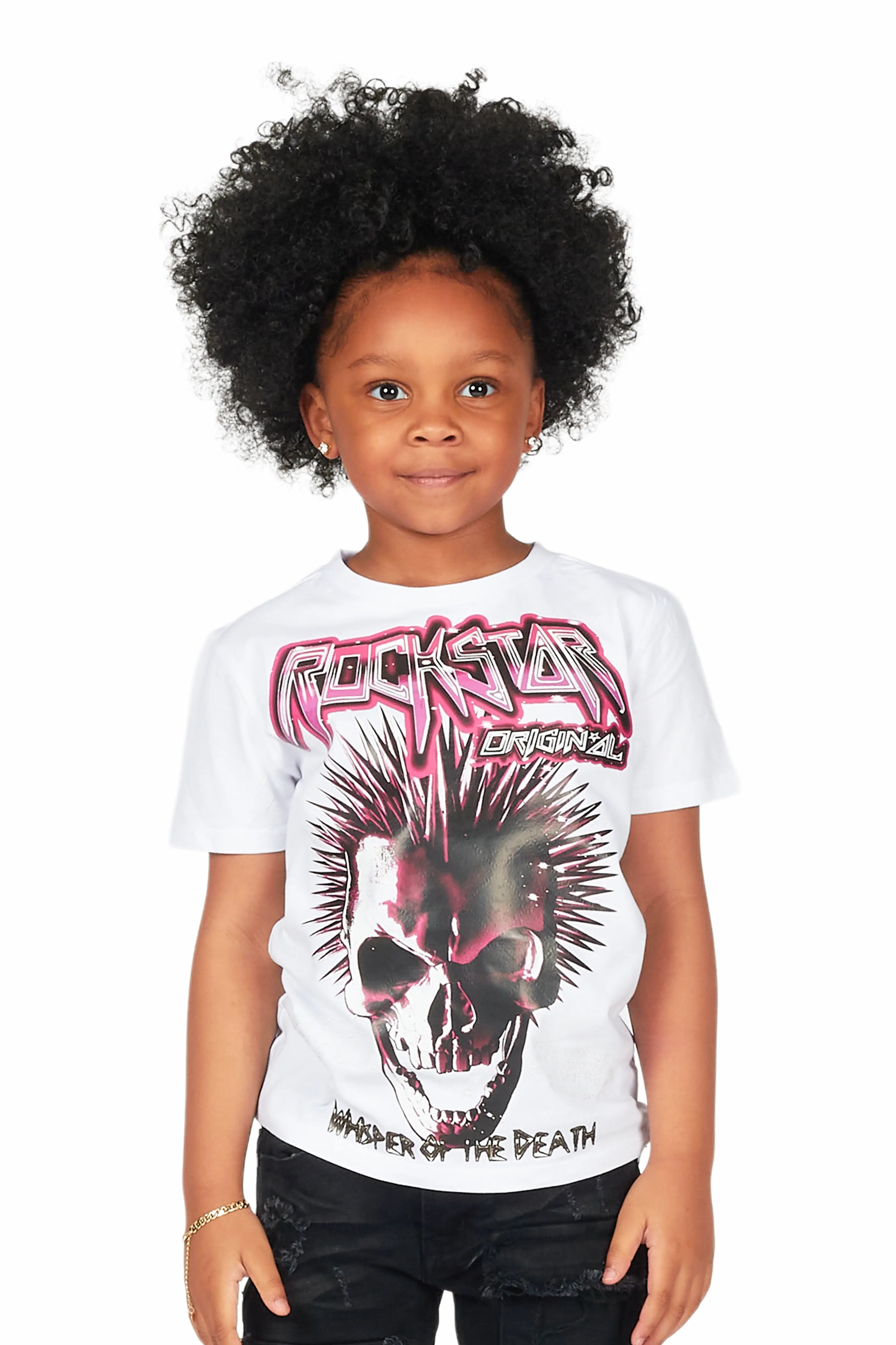 Girls Bastina White Graphic T-Shirt