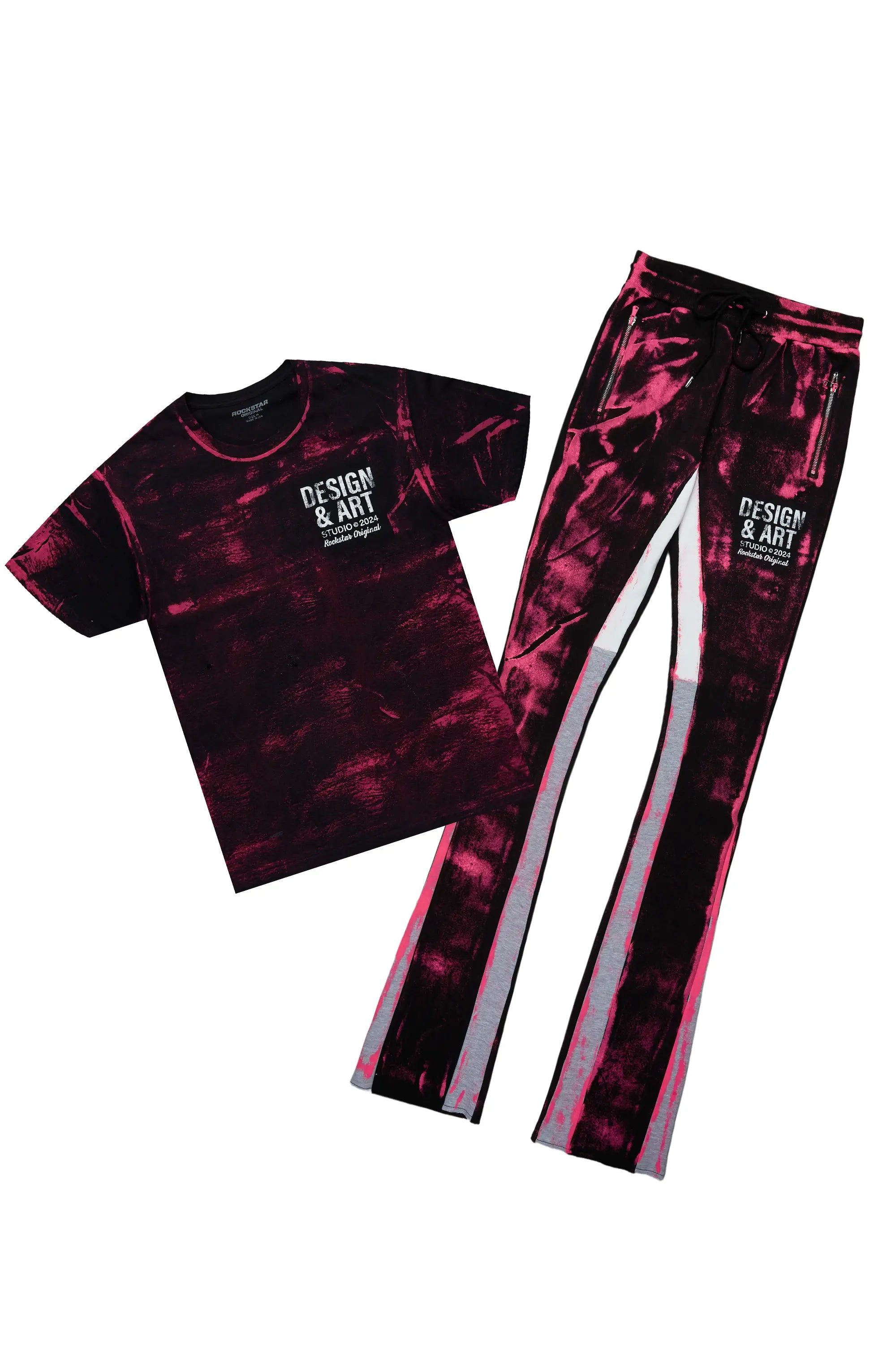 Eldon Black/Pink T-Shirt/Super Stacked Flare Track Set