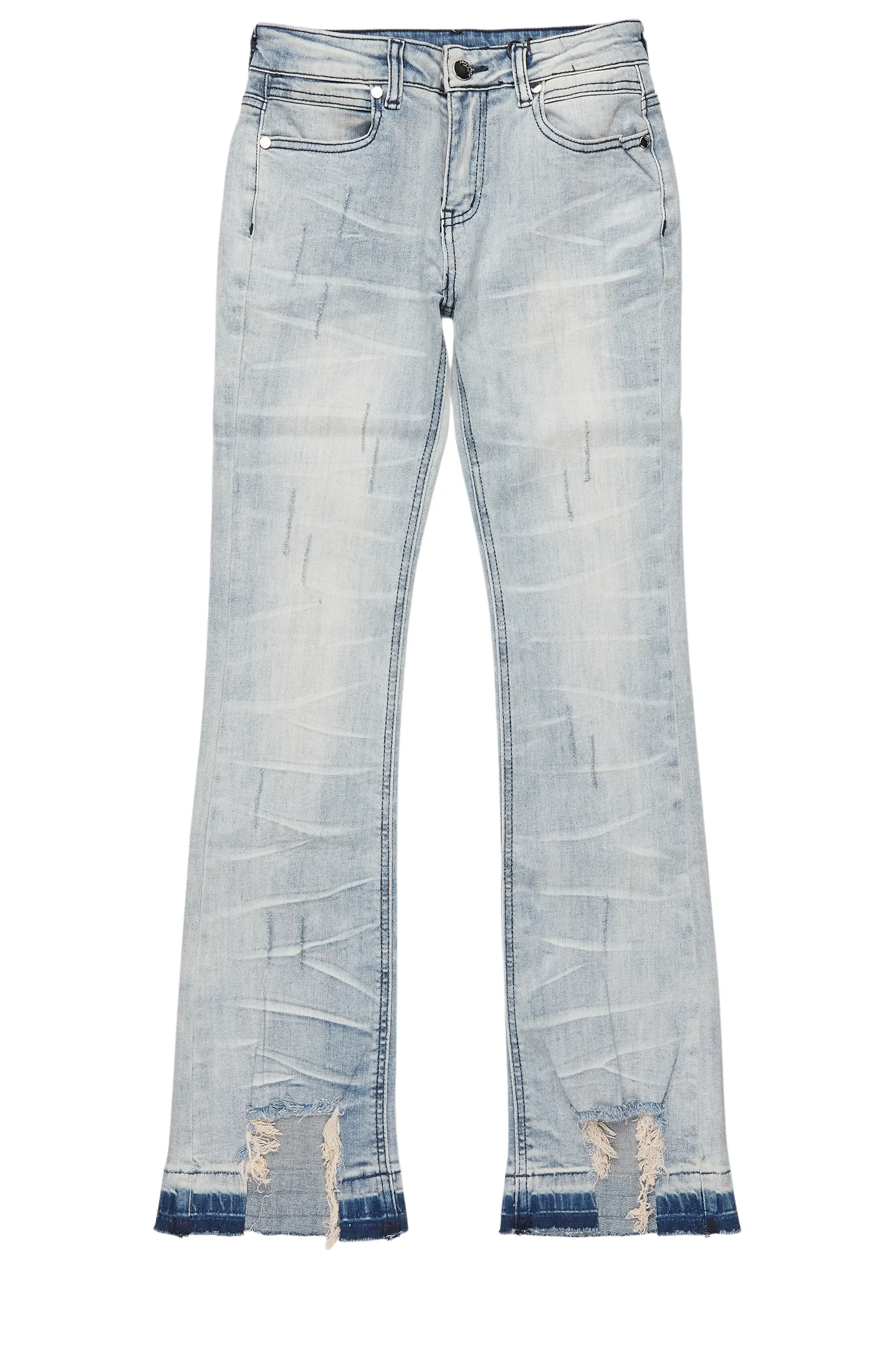Boys Lakyn Light Wash Slim Stacked Flare Jean