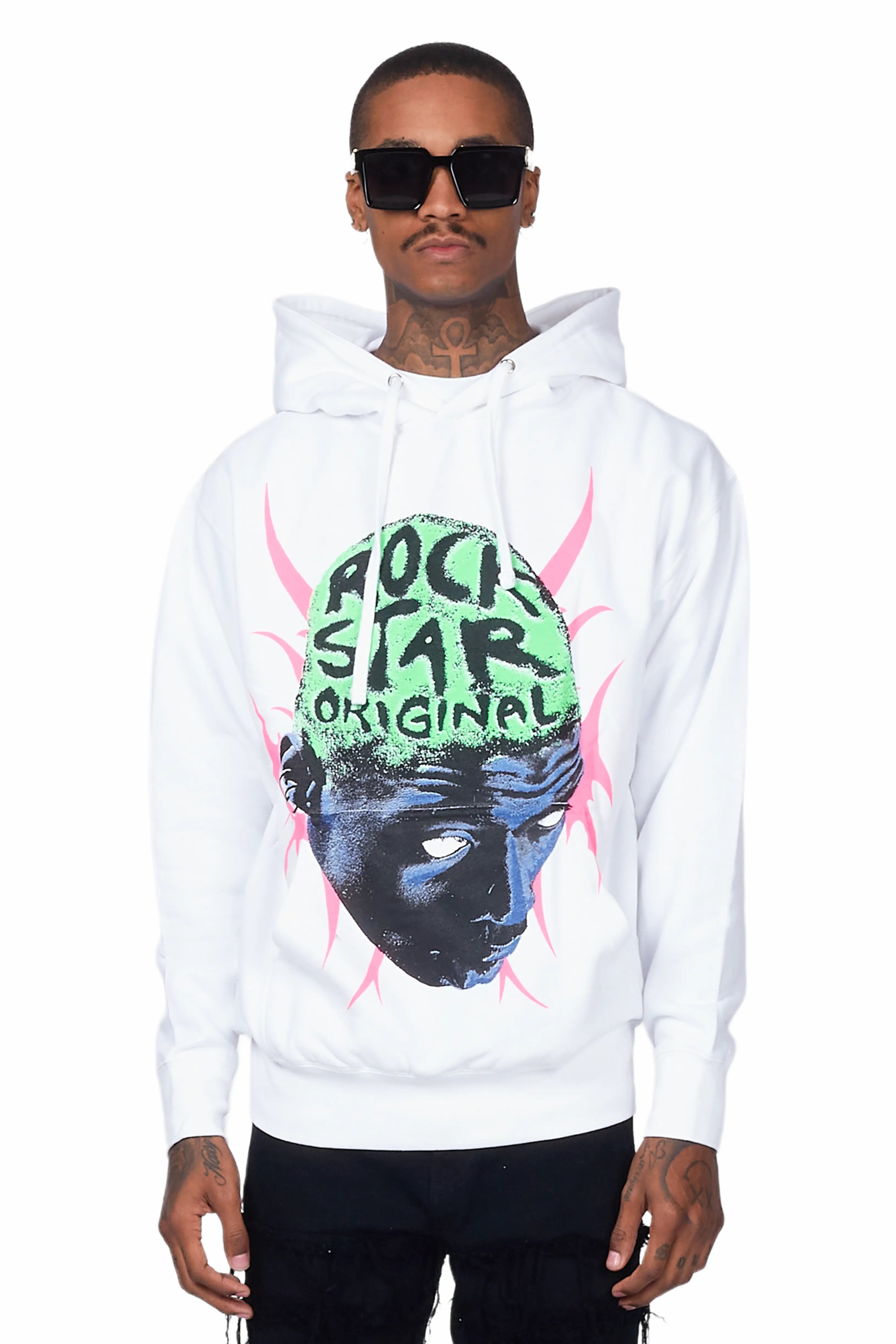 Weave White Graphic Hoodie