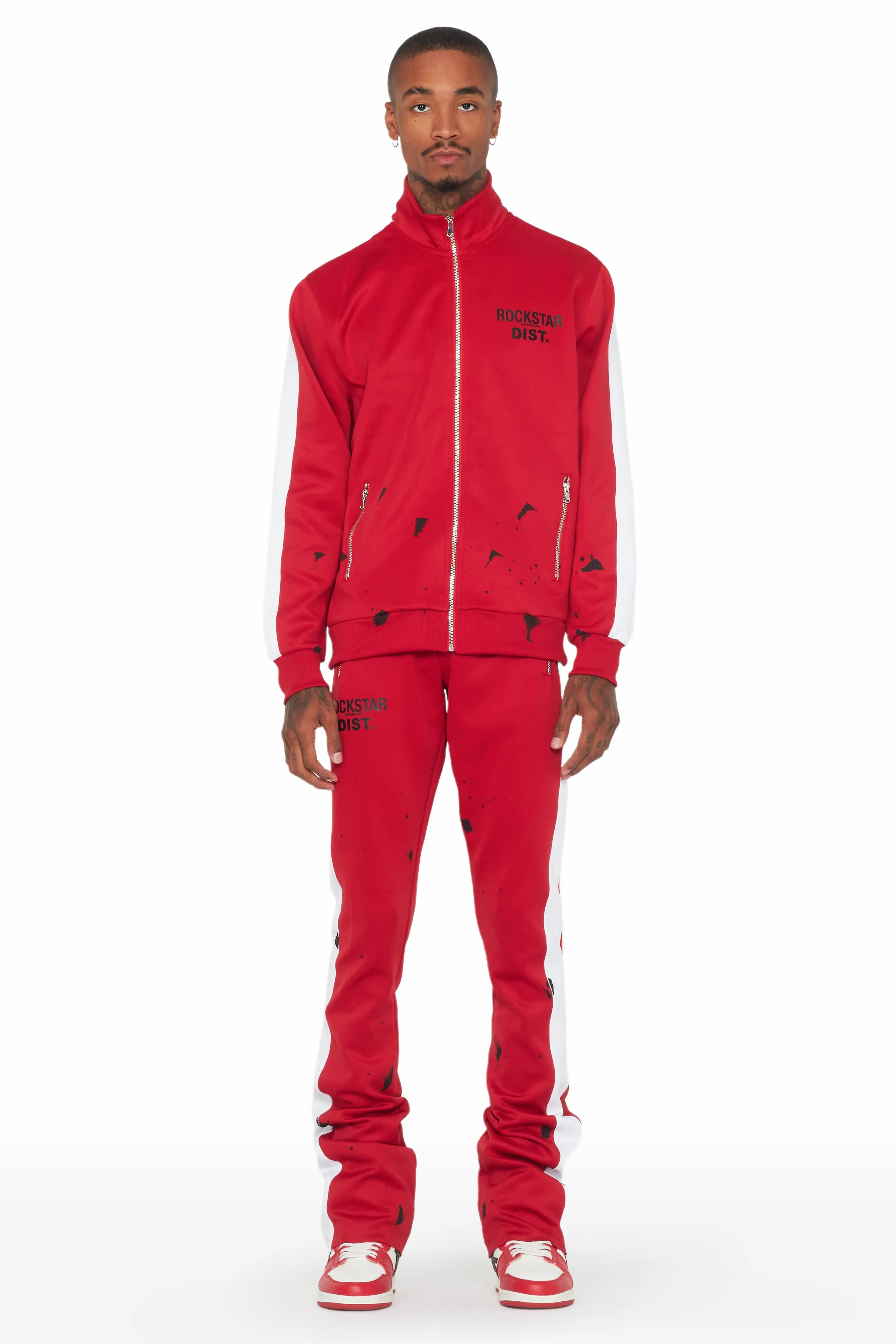 Men's Red Tracksuit, Red Sweat Suit