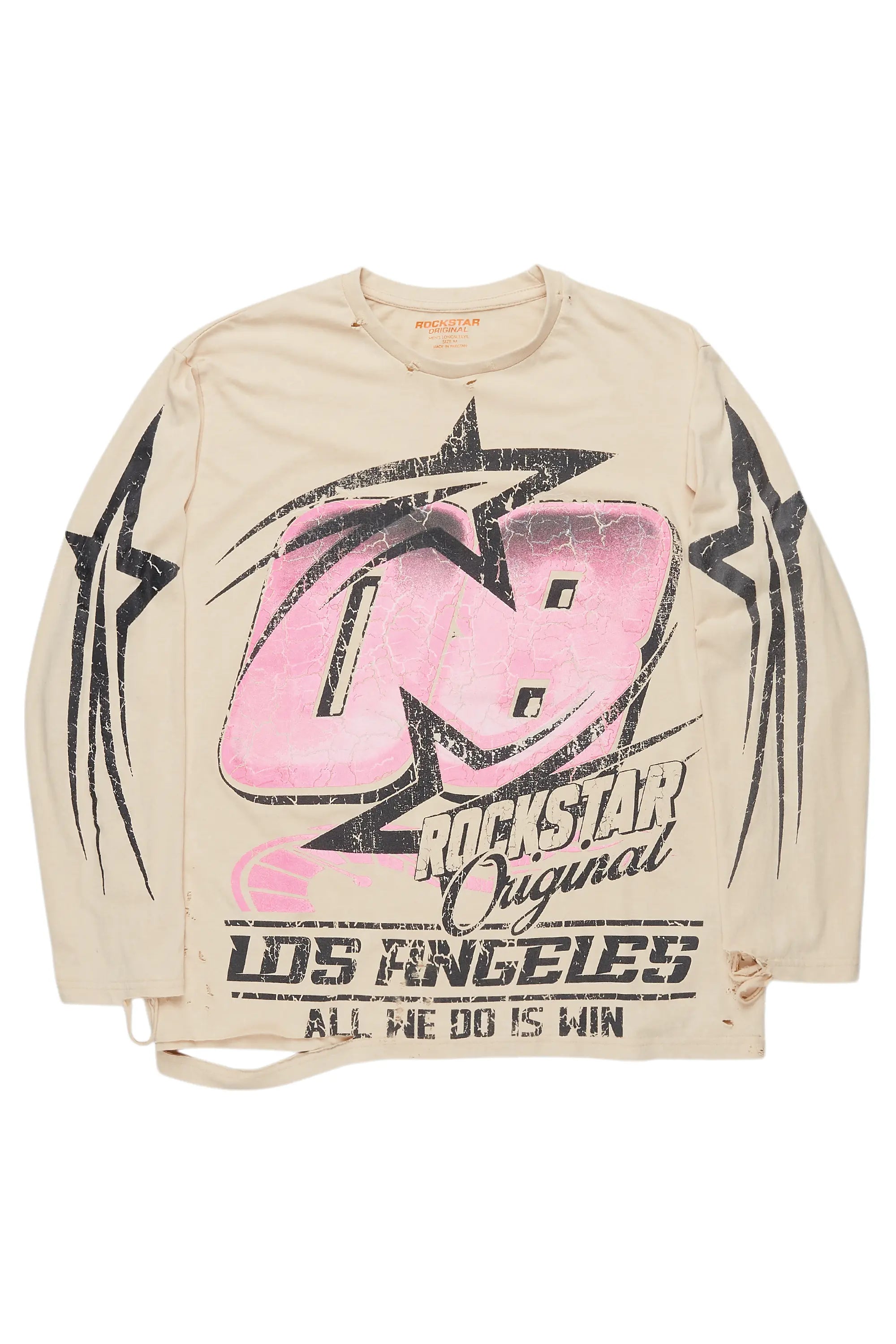 Kastell Vintage Sand Long Sleeve Graphic T-Shirt