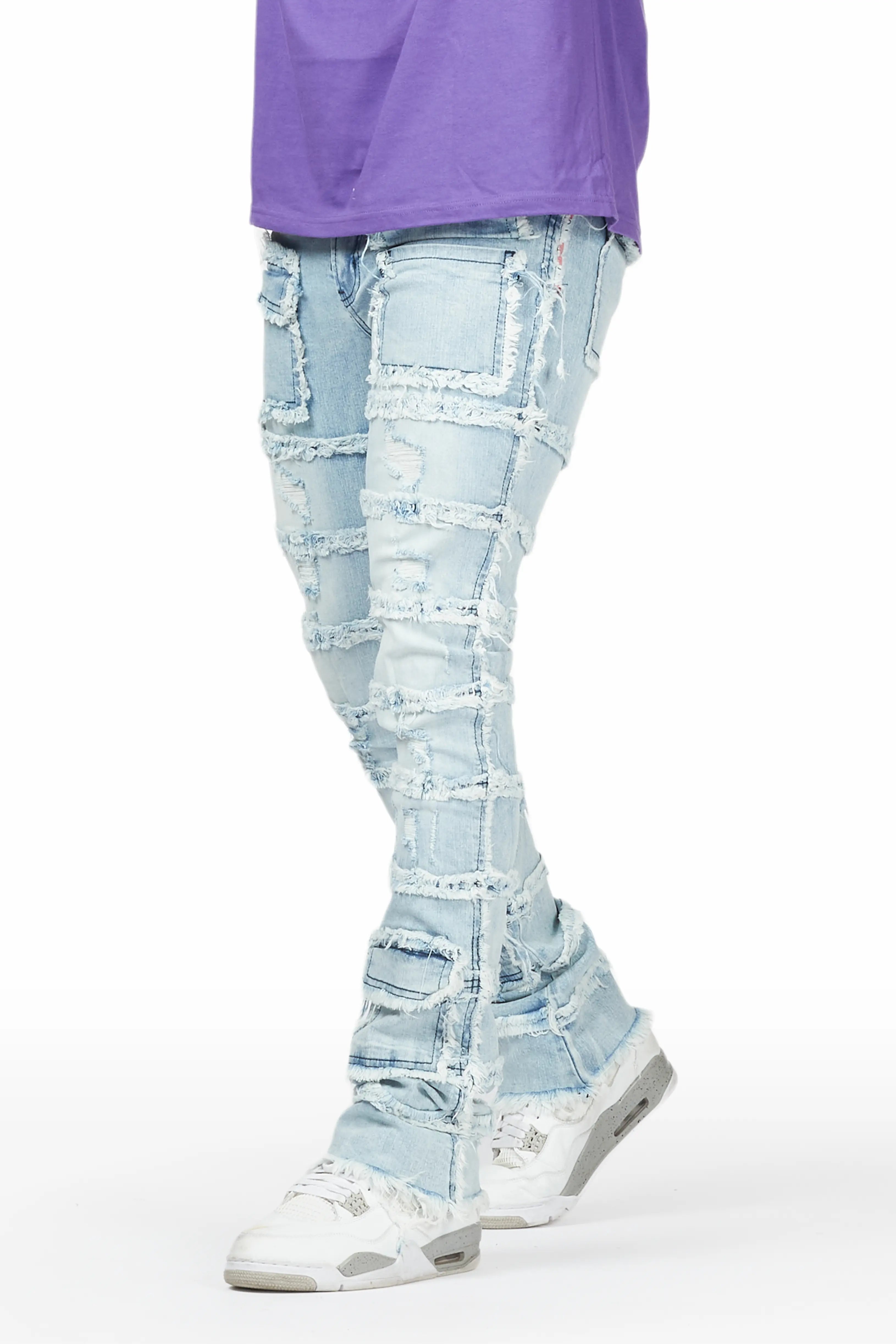 Josie Blue Stacked Flare Jean