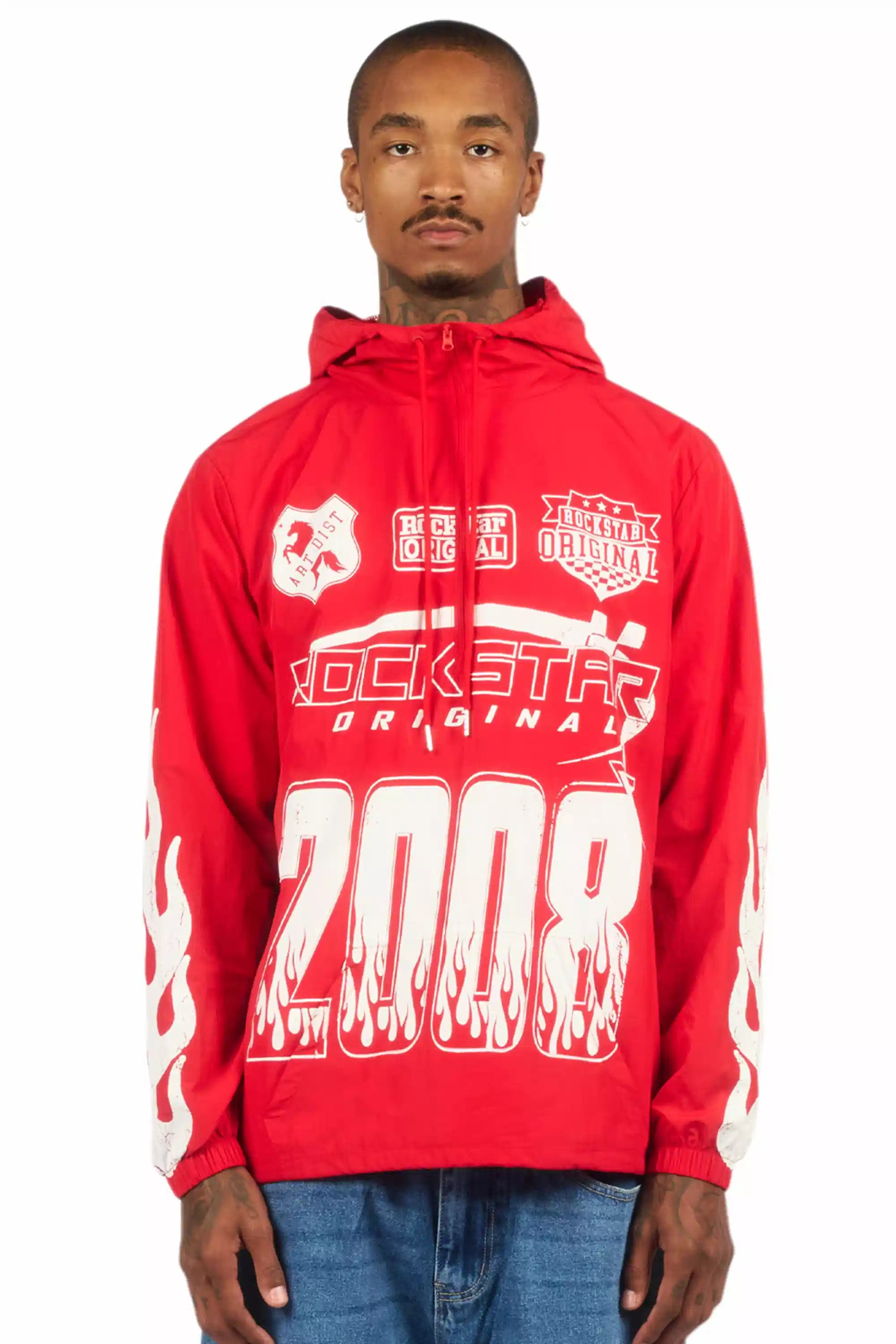 Amos Red Graphic Windbreaker