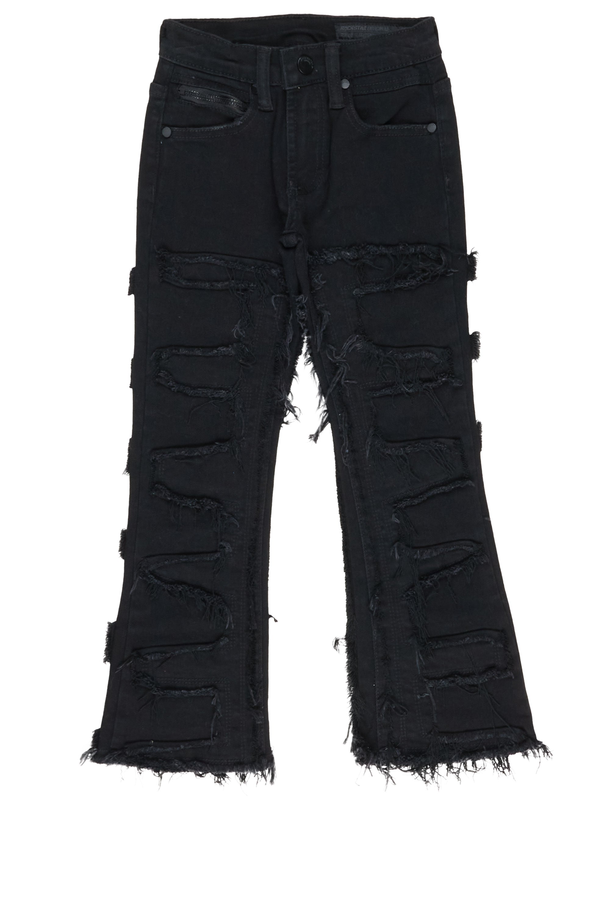 Boys Shake Jet Black Stacked Flare Jean– Rockstar Original