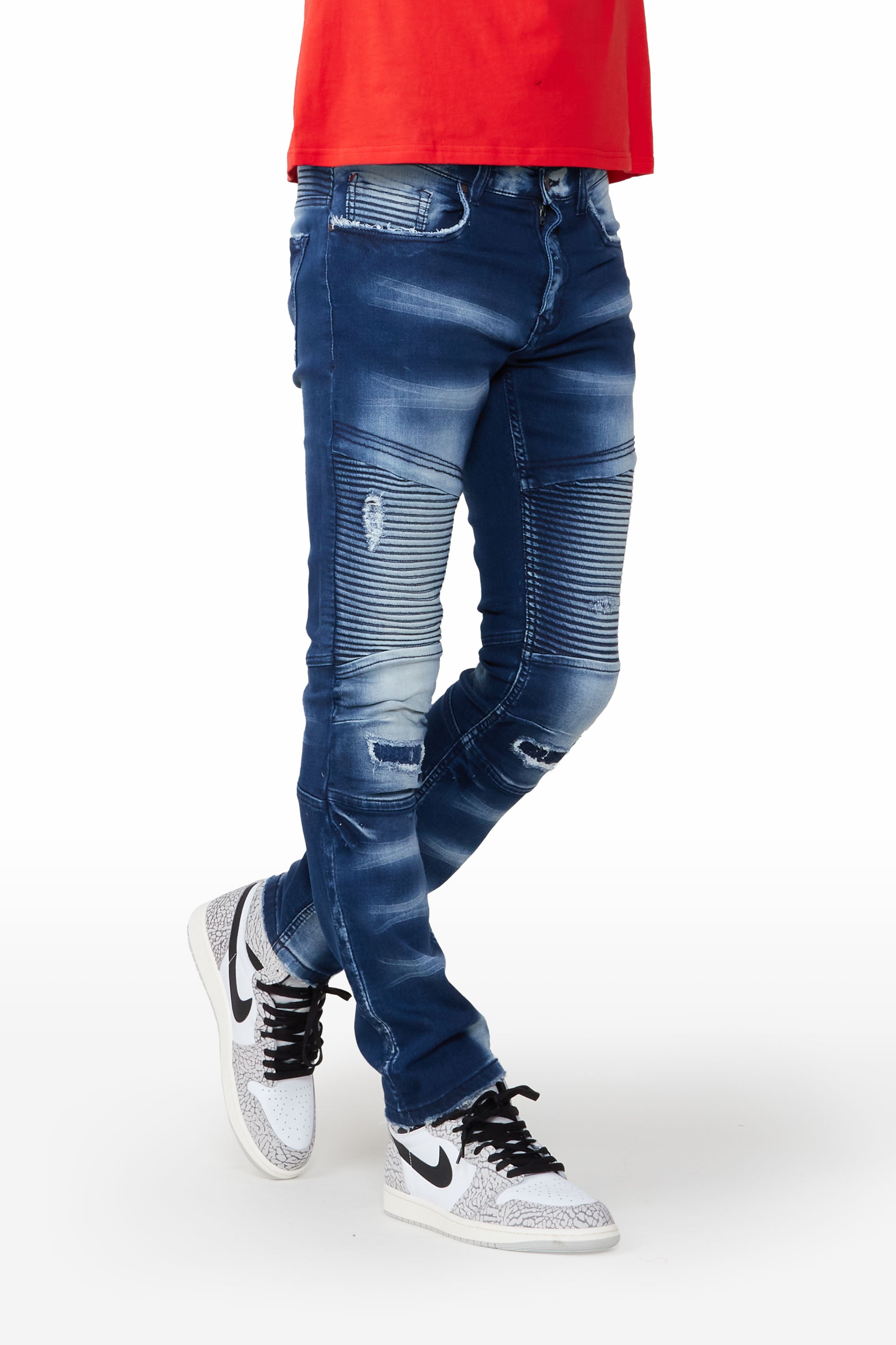 Men's Jeans: Distressed Moto Pants