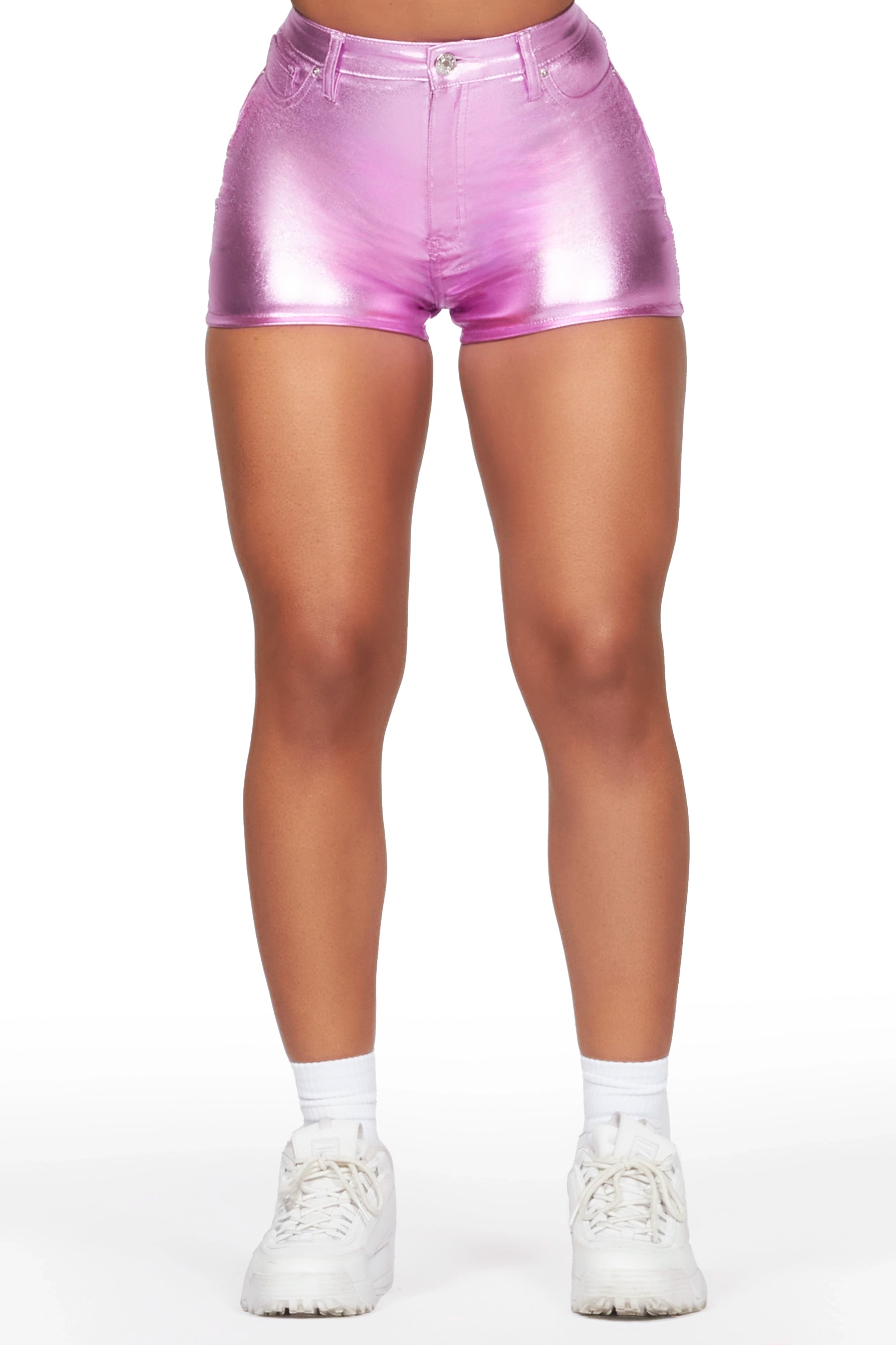 Racasha Reflective Pink PU Short