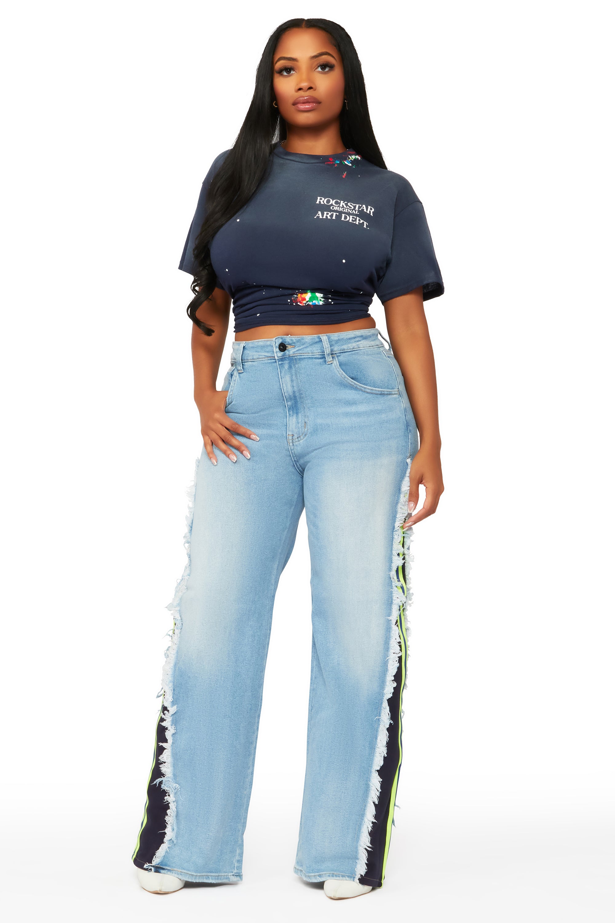 Flex Game Light Wash Wide Leg Jean