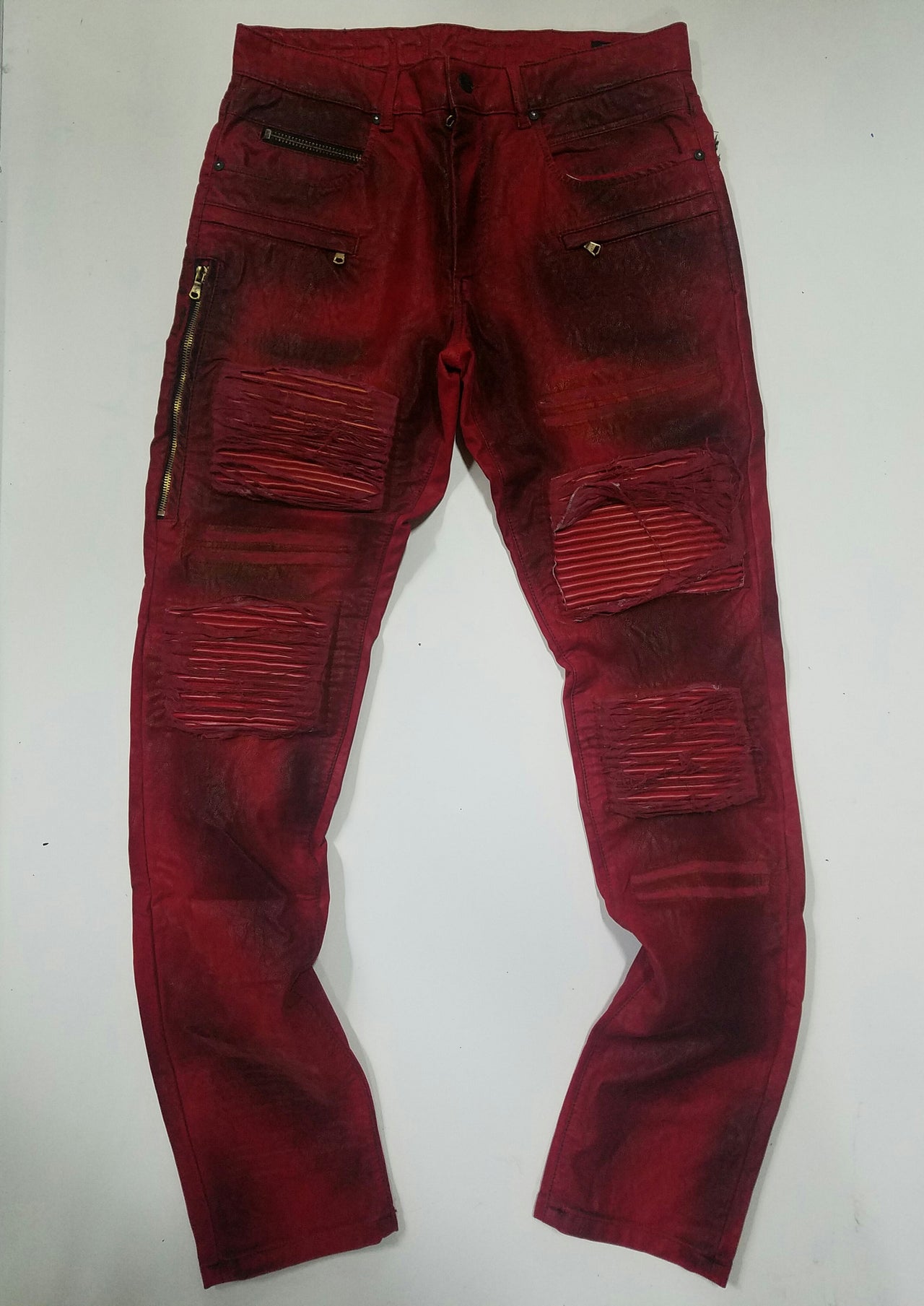 red moto jeans