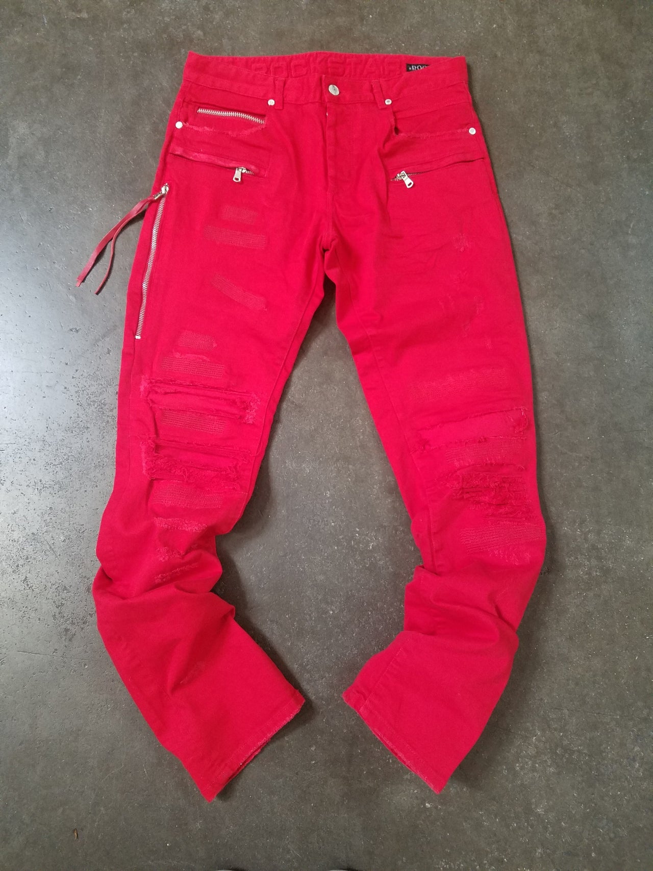 red rockstar jeans