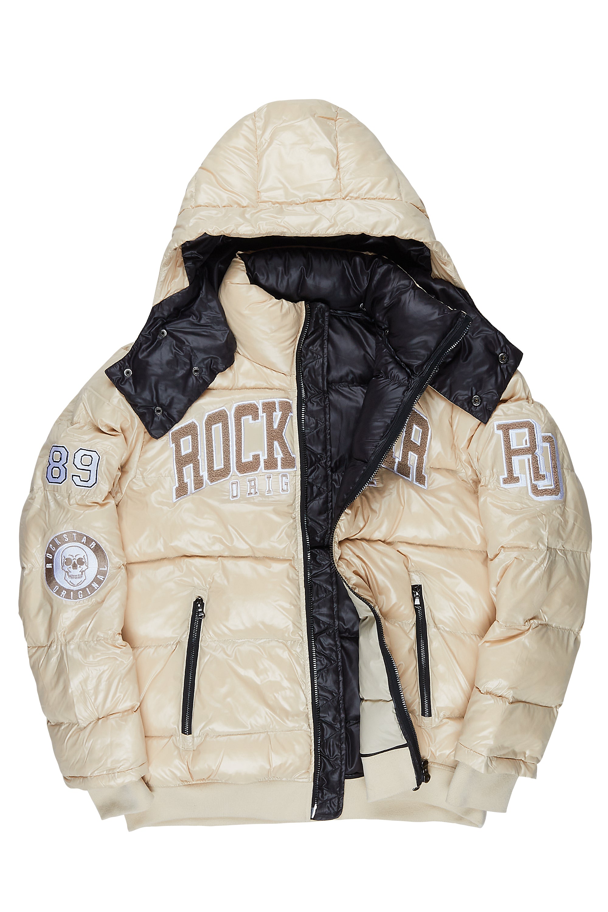 Boys Cortland Beige Heavy Puffer Jacket