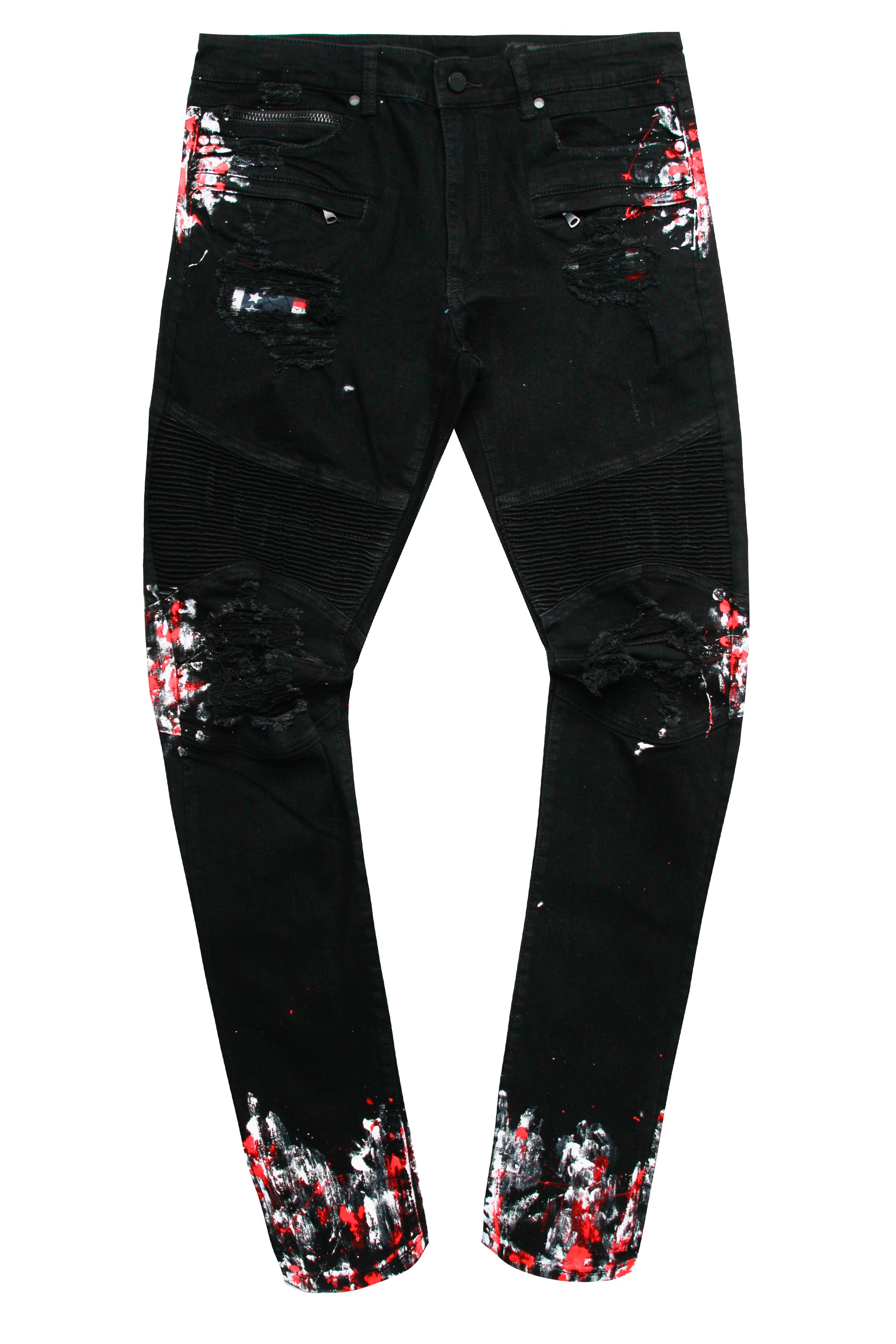 ROCKSTAR Jeans Mens Size 40 Button Fly Graffiti Paint Spatter Urban Biker  Rocker