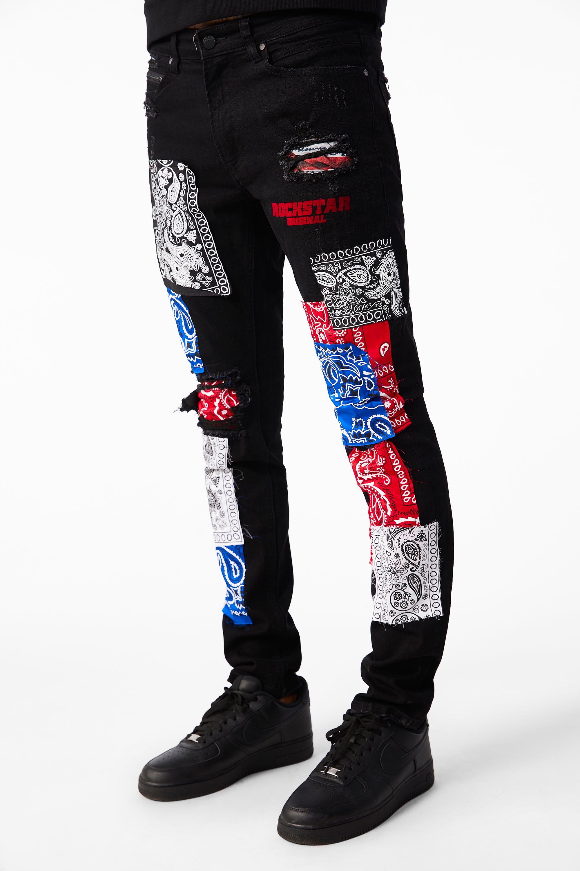 BLACK BANDANA PATCHWORK COMBAT PANT – COAL N TERRY