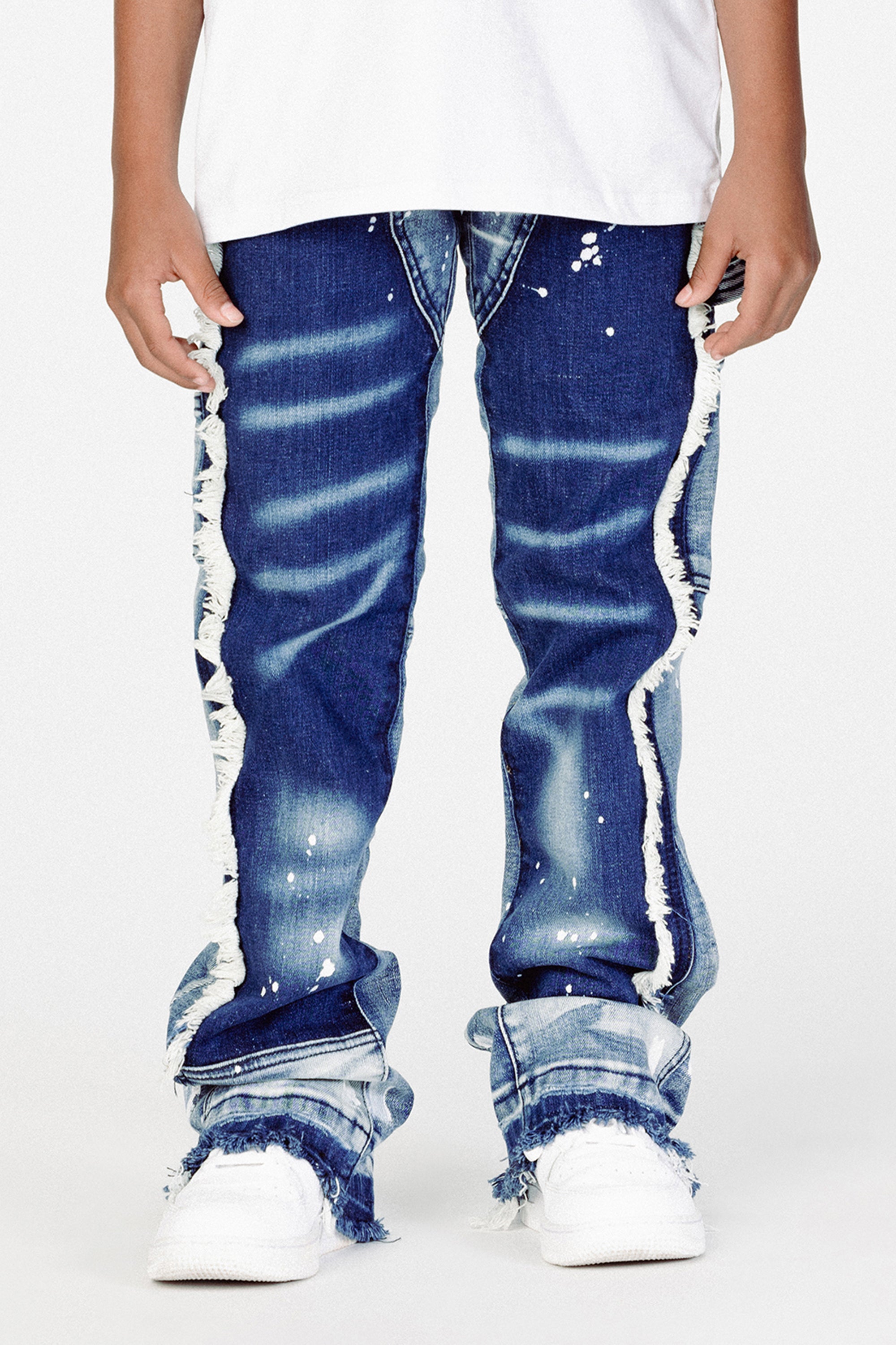 Image of BOYS SANTAL FLARE JEAN-BLUE