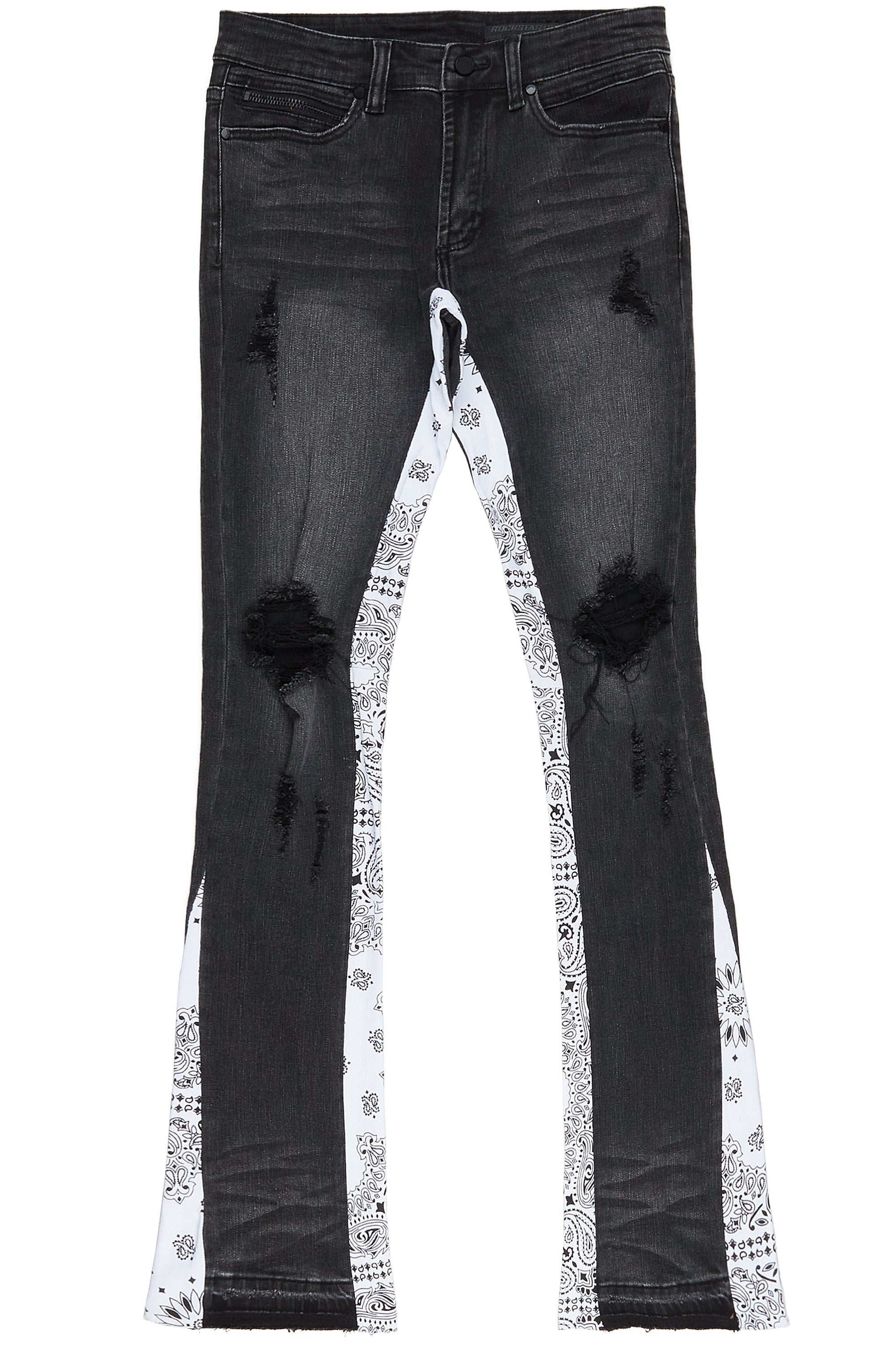 Paint Splatter Flared Jeans in Black - Amiri