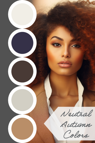 Neutral autumn colors with model wearing complimentary colors