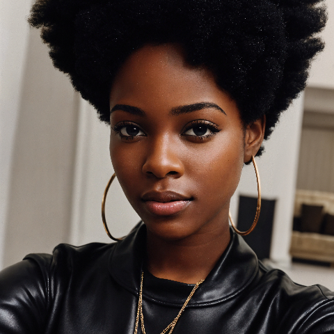 Woman of color wearing gold jewelry