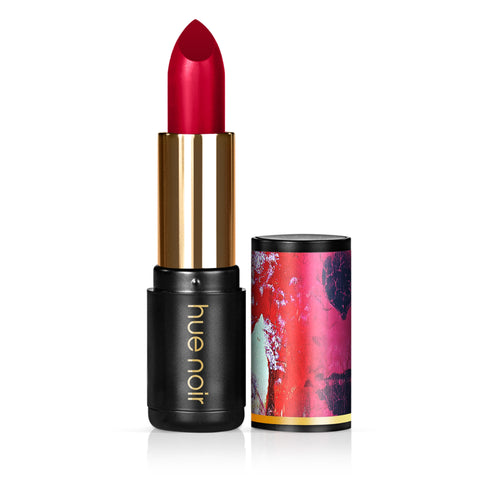 red lipstick in decorative lipstick tube